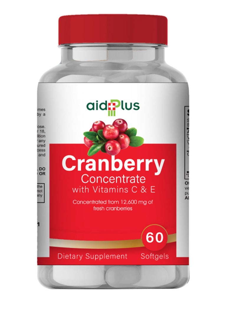 Aidplus Cranberry Concentrate with Vitamins C & E 60 Softgels