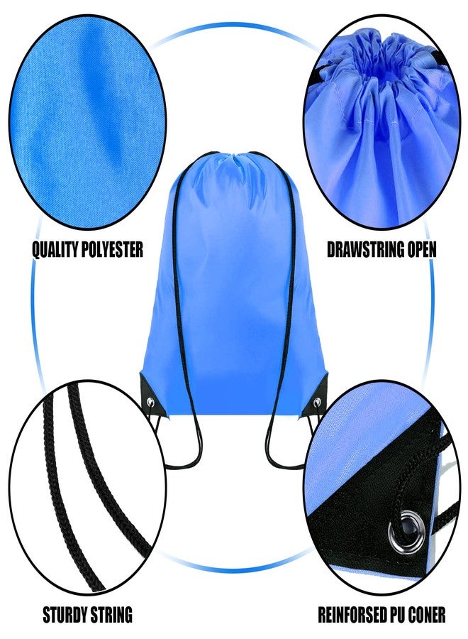 Grneric Drawstring Backpack Bulk 100Pcs Cinch Bag, Polyester Drawstring Bags for Gym Beach Sports Short Trip Party (20 Colors) - Image 2