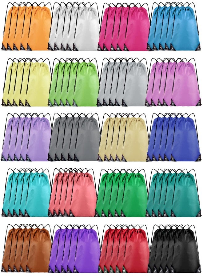 Grneric Drawstring Backpack Bulk 100Pcs Cinch Bag, Polyester Drawstring Bags for Gym Beach Sports Short Trip Party (20 Colors) - Image 1