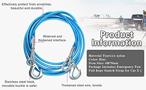 Trady Tow Rope Towing Pull Strap Rope with Hook Heavy Duty Car Towing Rope Car Emergency Tow Rope (10mm x 4 mtr) (Tow Rope - 5 TON) - Image 4