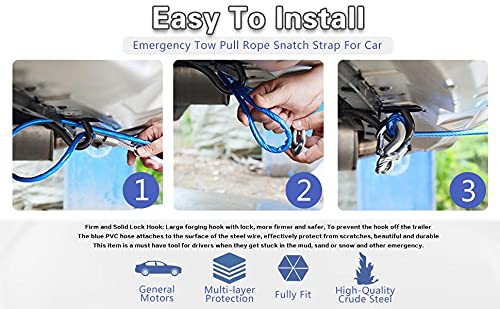 Trady Tow Rope Towing Pull Strap Rope with Hook Heavy Duty Car Towing Rope Car Emergency Tow Rope (10mm x 4 mtr) (Tow Rope - 5 TON) - Image 3