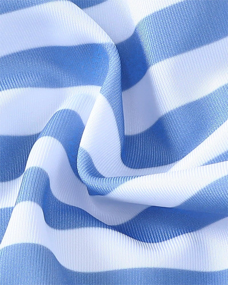 Mioglrie Baby Girl Swimsuit Infant Bathing Suits Newborn 0-3 Month for Girls Summer Beach Swim Suit Blue Ruffle Stripe One Piece Swimwear - Image 4