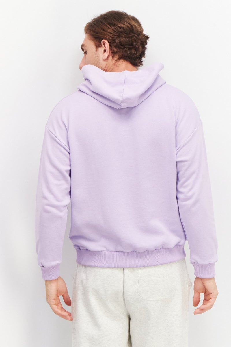 Ocean Pacific Men Hooded Neck Graphic Sweatshirt, Pastel Lilac - Image 3