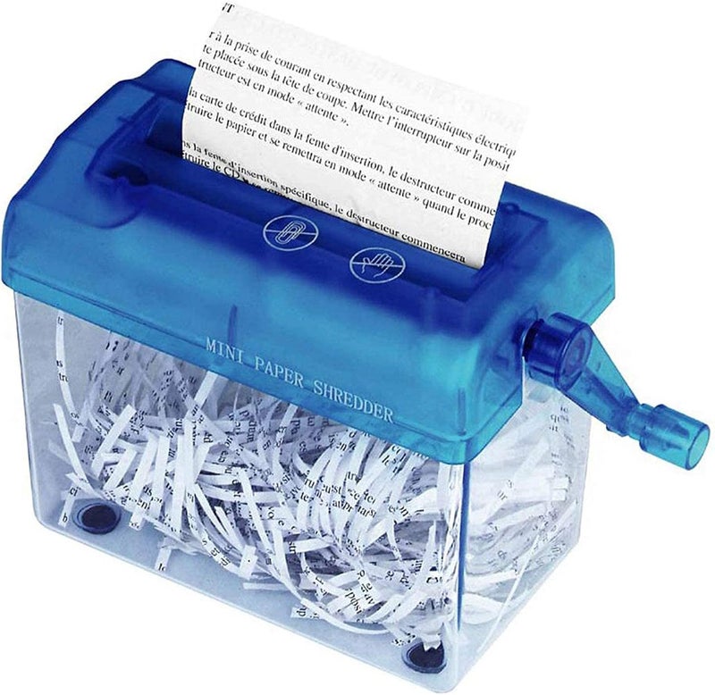 Portable Paper Hand Shredder - Blue