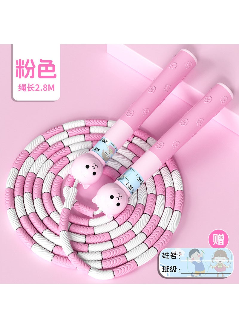 Generic - Childrens Bamboo Segmented Jump Rope with Steel WireOwl signature bamboo joint: Pink Owl signature bamboo joint: Pink - Image 1