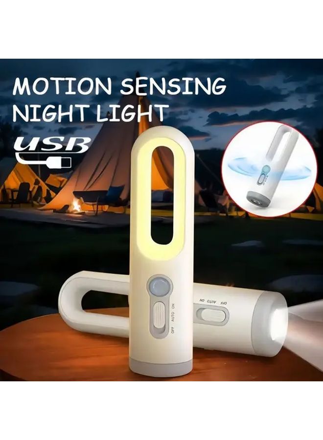 Motion Sensor LED Flashlight Night Light USB Rechargeable Portable PP Home Goodies - Image 2