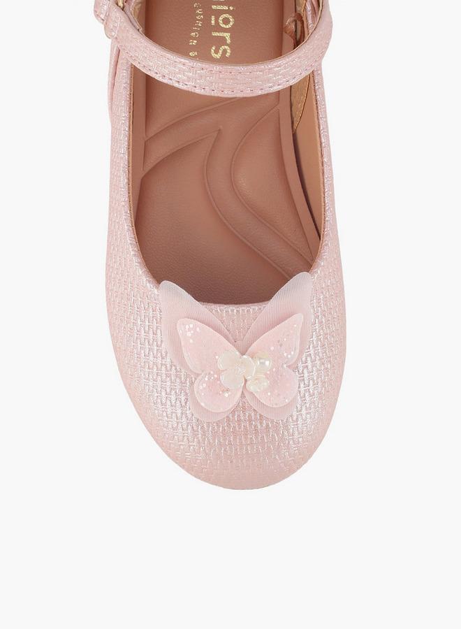 JUNIORS Girls Butterfly Detail Mary Jane Shoes - Image 4