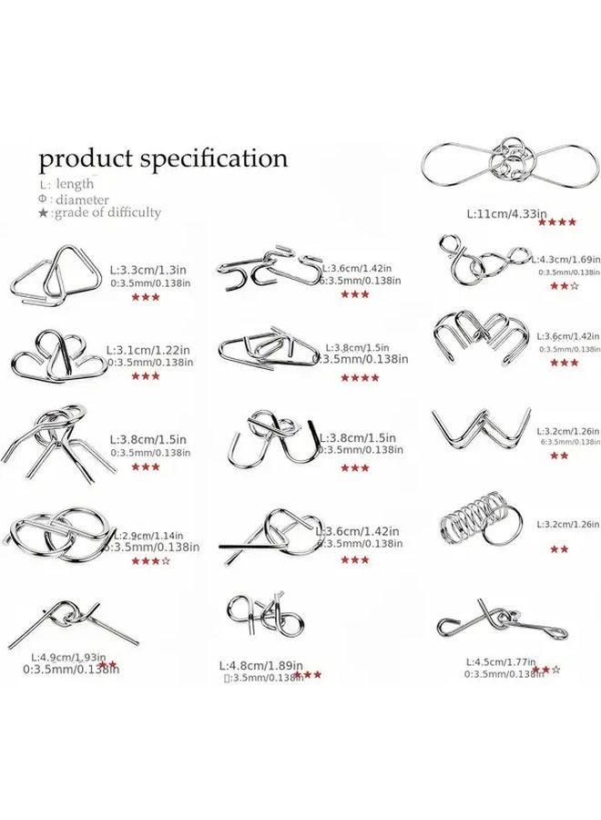 8 قطعة من ألغاز العقل الحديدية الأرجوانية ألعاب منطقية للأطفال والمراهقين والكبار - Image 3