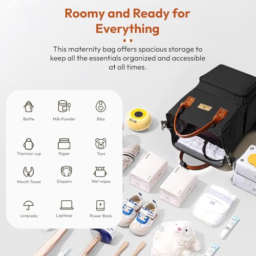 StarAndDaisy Baby Diaper Bag for Mother Travel/Diaper Bags for Mother for Travel with Laptop Pocket, Multi Compartments, Insulated Bottle Pockets, Waterproof, Ultra soft fabric - Nature Print - Image 3