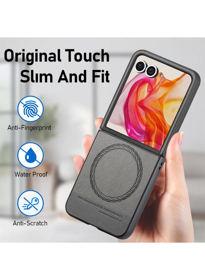 S-TOP Case For Motorola Razr 40 Ultra Twill Fabric Leather Skin Magnetic Back Phone Case - Image 5