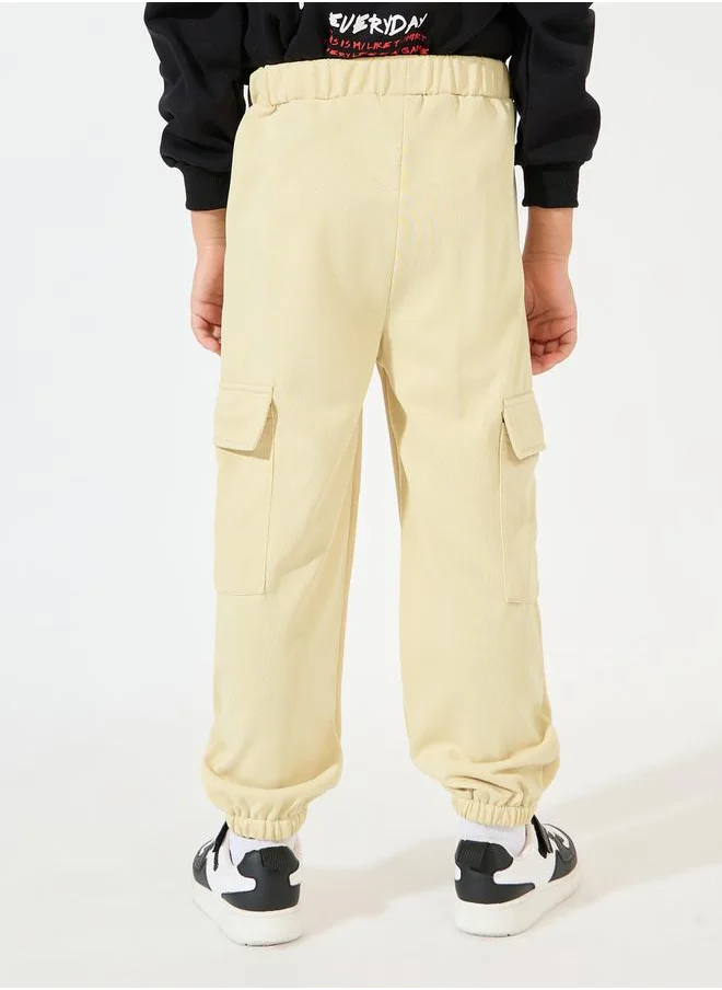 Styli Letter Patch Detail Lightweight Cargo Joggers