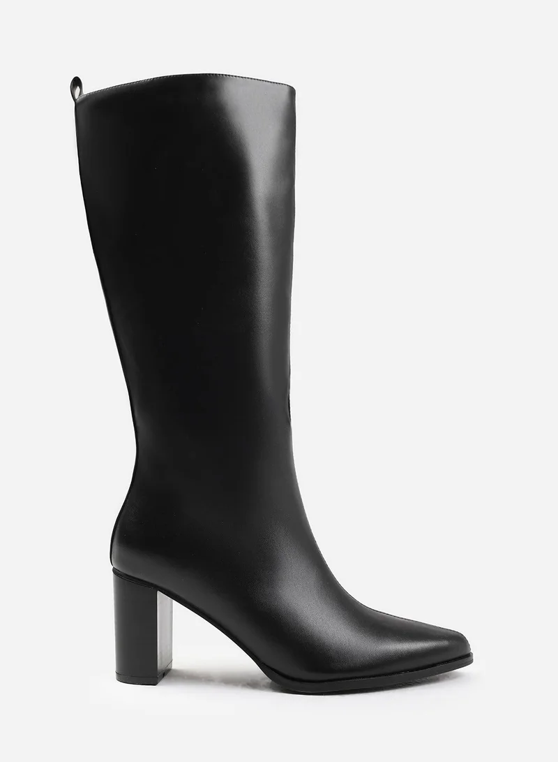 Where's That From 'Delta' Block Heel Knee High Boots With Side Zip