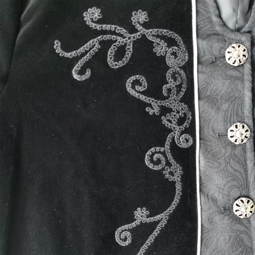 SIAEAMRG Medieval Steampunk Tailcoat Halloween Costumes for Men, Renaissance Pirate Vampire Gothic Jackets Vintage Warlock Frock Coat (L, Black) - Image 5