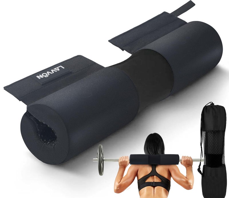 LAVVON Barbell Squat Pad Nylon Padding AntiSlip- Thick Foam Barbell Pad for Squats Cushion, Lunges&Bar Padding for Hip Thrusts - Standard Weight Bar Pad - Provides Cushion to Neck Shoulders Training - Image 1