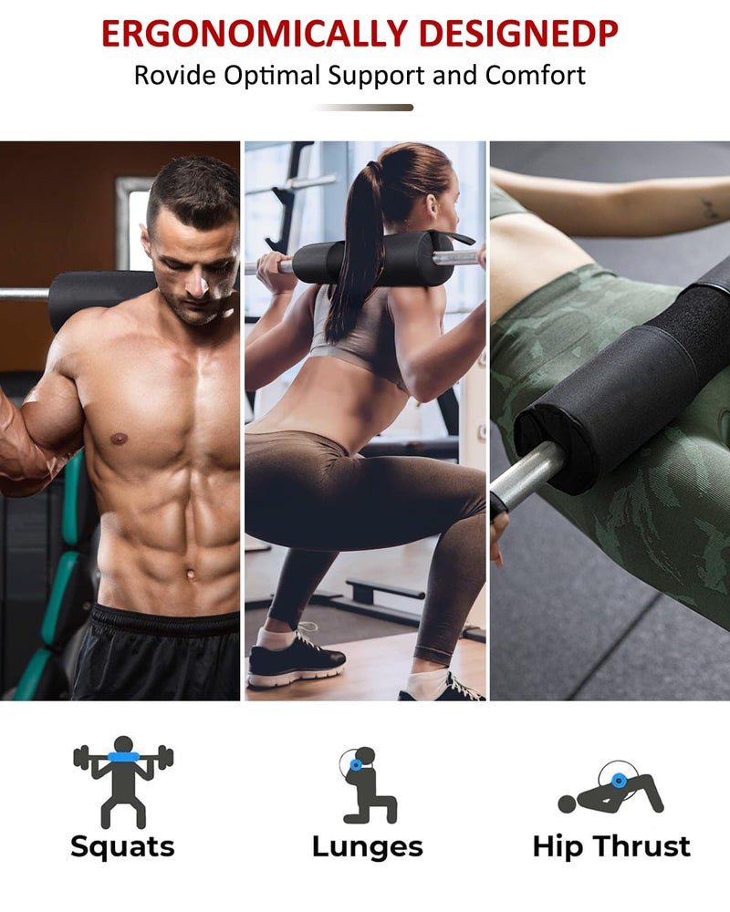 LAVVON Barbell Squat Pad Nylon Padding AntiSlip- Thick Foam Barbell Pad for Squats Cushion, Lunges&Bar Padding for Hip Thrusts - Standard Weight Bar Pad - Provides Cushion to Neck Shoulders Training - Image 5