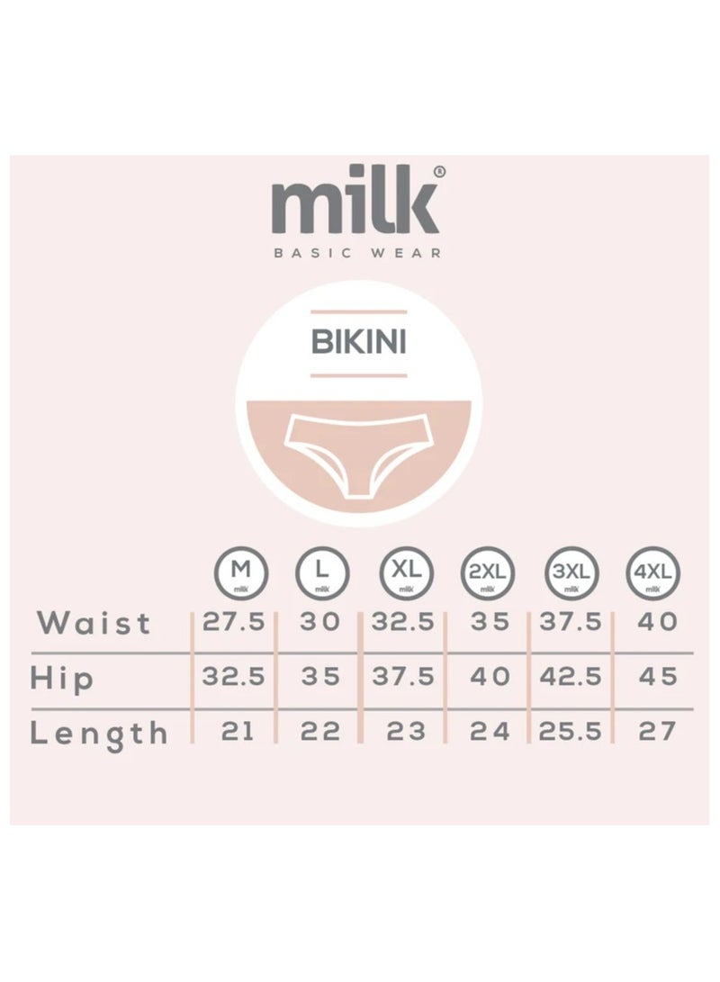 Milk Pack of 3 Printed Cotton Bikini Panties Underwear for Women  - Image 5