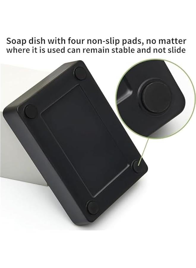 HOOKOR 2 Pack Bamboo Soap Dishes for Shower Wooden Soap Bar Holder for Bathroom Soap Tray Easy to Clean, Durable and with Non-Slip Pads (Black) - Image 5