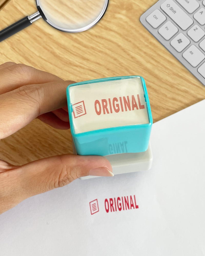 WAFJAMF Original Stamps –Message Stamp Pre-Inked Office Stamper Refillable Red Ink Preinstalled-Medium - Image 5