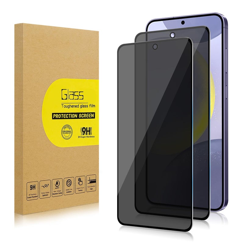 Lokyoo 2 Pack Privacy Screen Protector for Samsung Galaxy S24 [Anti-Spy Tempered Glass] [Fingerprint Unlock Support], Anti-Scratch, Bubble-Free, Easy Install 9H Protective Glass for Galaxy S24 - Image 1