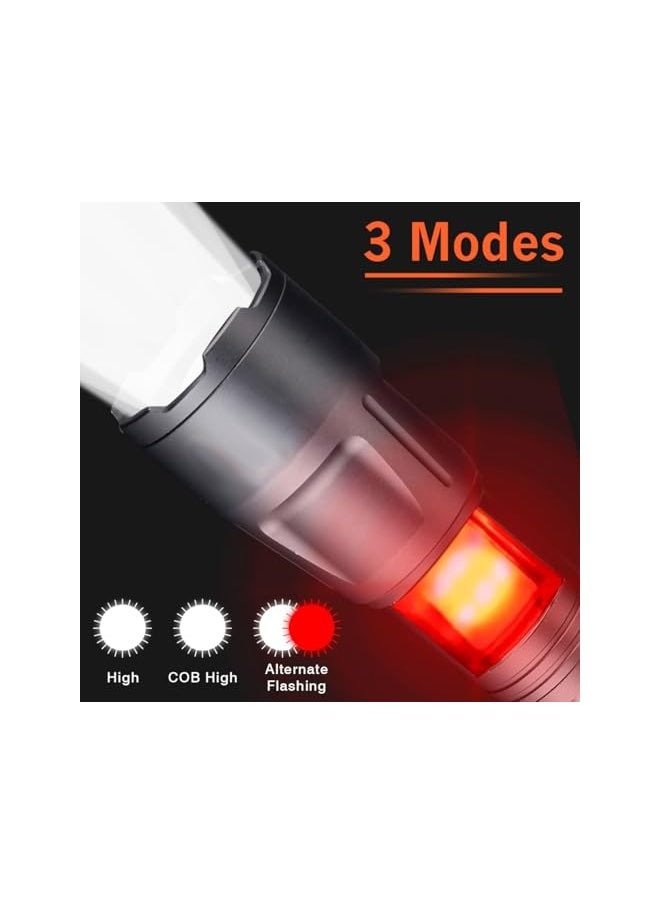PROMASS promass Magnetic Torch Rechargeable Flashlight XHP50 COB LED Adjustable Focus Work Light 360 ° Rotatable Red/White LED Mechanics Torch Light Aluminium Alloy  - Image 5