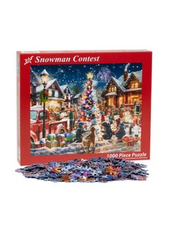 Vermont Christmas Company Vermont Christmas Company Snowman Contest Jigsaw Puzzle 1000 Piece - Large Piece Christmas Puzzle - Interlocking & Randomly Shaped Pieces - 30" x 24"  - Image 4