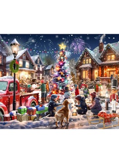 Vermont Christmas Company Vermont Christmas Company Snowman Contest Jigsaw Puzzle 1000 Piece - Large Piece Christmas Puzzle - Interlocking & Randomly Shaped Pieces - 30" x 24"  - Image 1