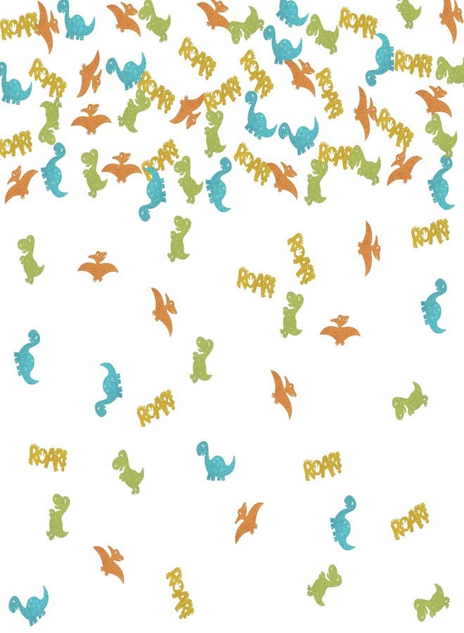 Helewilk Glitter Dinosaur Confetti, Dinosaur theme Birthday/Baby Shower/Gender Reveal Party Supplies, Kids Boys Roar Birthday Party Table Decoration Scatters, 120 Pcs - Image 1