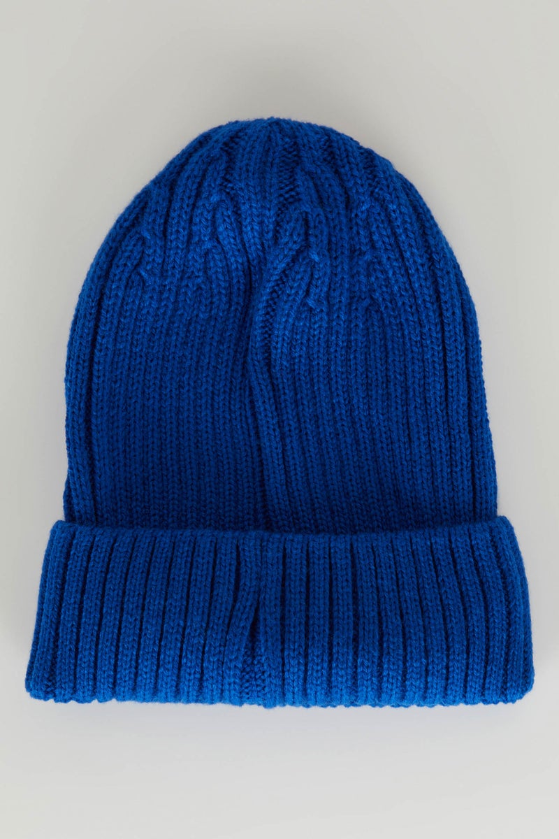 DeFacto Blue Boy Boy 2 Piece Knitwear Scarf Beret Set Casual - Image 2