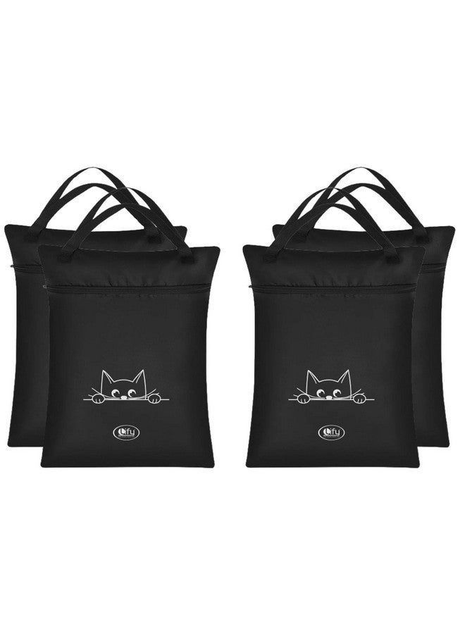 Lify حقيبة غسيل سفر كبيرة (20 بوصة × 15 بوصة) مقاومة للماء - حقيبة جافة ورطبة قابلة للغسل للملابس المتسخة - حقيبة سحب للملابس الرياضية (أسود (4 قطع)) - Image 1