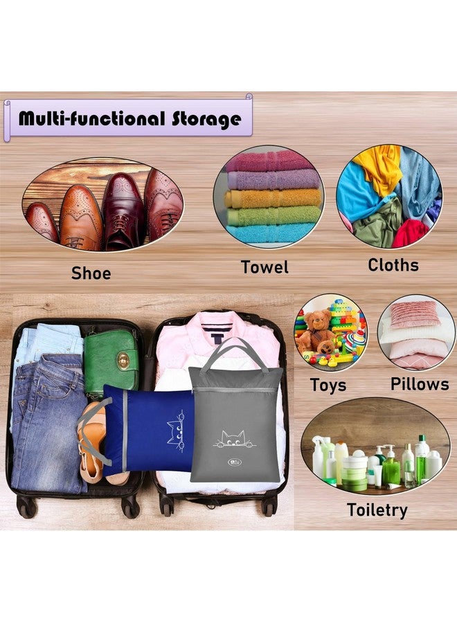 Lify حقيبة غسيل سفر كبيرة (20 بوصة × 15 بوصة) مقاومة للماء - حقيبة جافة ورطبة قابلة للغسل للملابس المتسخة - حقيبة سحب للملابس الرياضية (أسود (4 قطع)) - Image 3