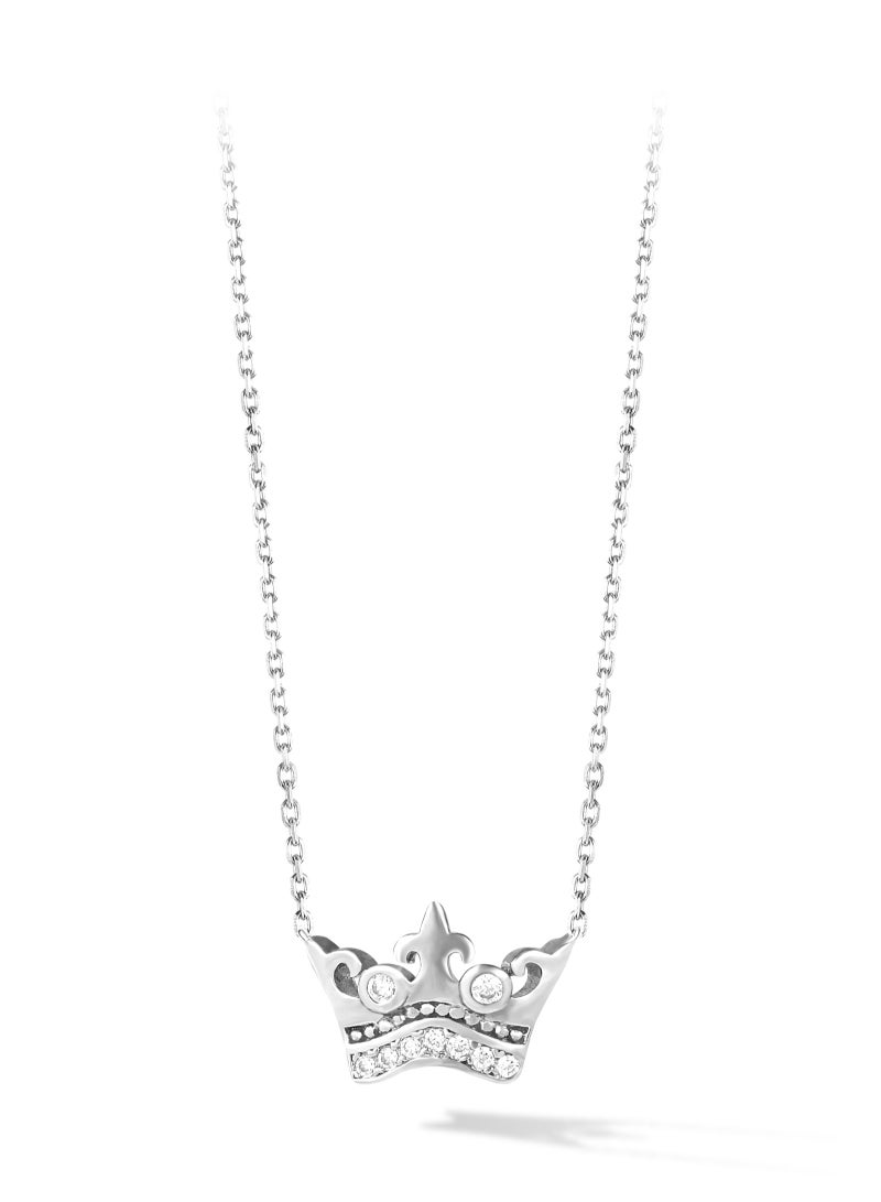 AWNL Crown Women’s Necklace with Cubic Zirconia, Sterling Silver Pendant Gift for Wife Girlfriend Mother  - Image 2