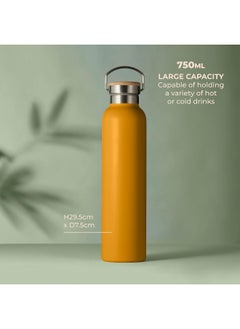 Tower Tower NL865026SAF Natural Life Insulated Stainless Steel Bottle with Bamboo Lid, Crafted from Sustainable Materials, 750ml Capacity  - Image 3