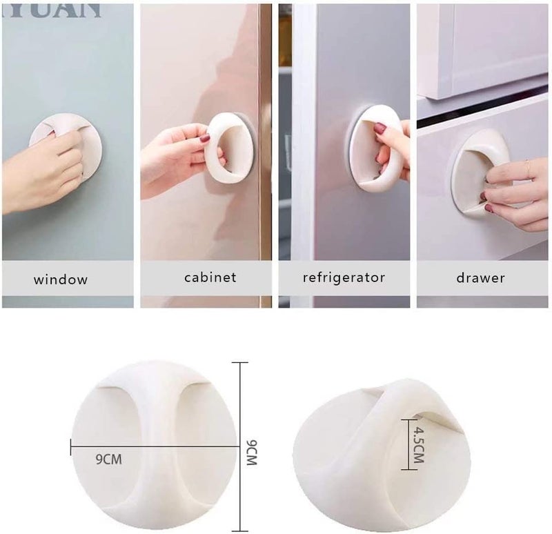 Trifecta Self-Stick Instant Cabinet Drawer Handle Helper 3.35-inch Door Window Drawer Auxiliary Pulls Convenient Opening Stick-on Handles Knobs (Pack - Cream - 4) - Image 5