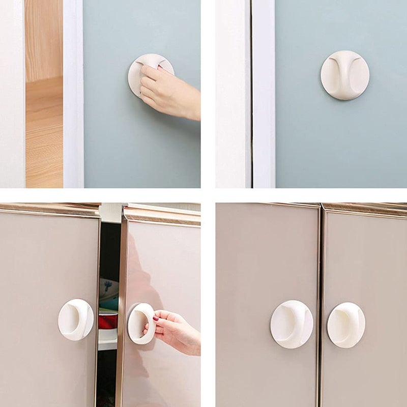 Trifecta Self-Stick Instant Cabinet Drawer Handle Helper 3.35-inch Door Window Drawer Auxiliary Pulls Convenient Opening Stick-on Handles Knobs (Pack - Cream - 4) - Image 2