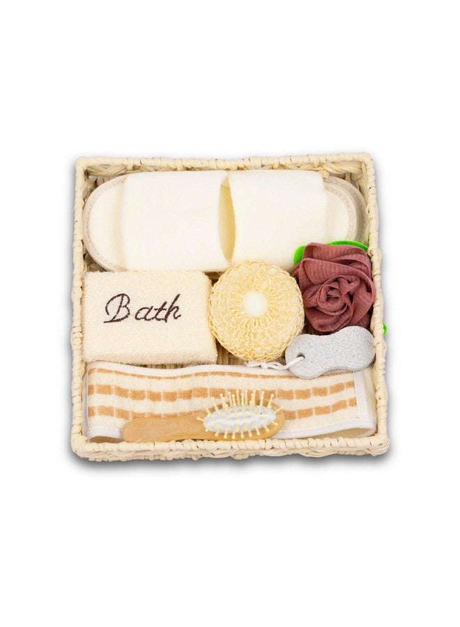 Evona Square Bridal Shower Set, Pamper Bath Gift Set in Wooden Box for Valentine's Mother's Day Birthday - Body Brush, Pumice Stone, Home Body Shower Kit Spa Massage Kit for Women - Image 1