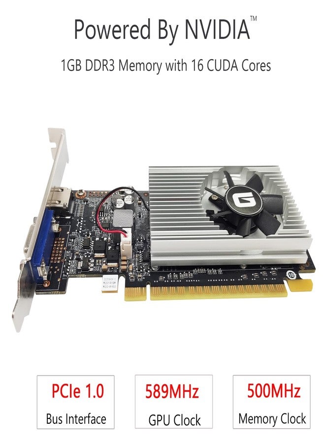 Glorto GeForce GT 210 1024 MB DDR3 Low Profile Graphics Card, PCI Express 1.0 x16, Entry Level GPU for PC, SFF and HTPC (HDMI/DVI/VGA) - Image 2