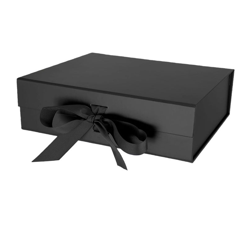 Iefoah Black Gift Box For Presents 10.2?7.5?3.1'' Gift Boxes With Lids Magnetic Closure Groomsman Bridesmaid Proposal Box For Wedding Birthday Valentine Bridal Showers Gift Packaging - Image 1