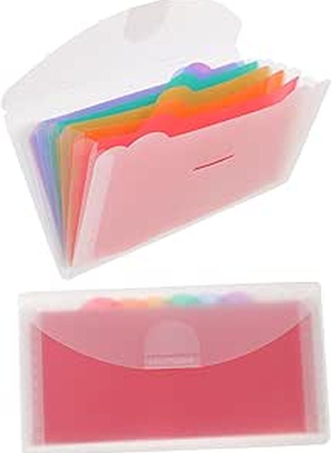 2Pcs Portable Accordion File Organizer Lightweight Plastic Folder For Bills Receipts Letters - Image 1