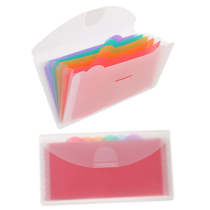 2Pcs Portable Accordion File Organizer Lightweight Plastic Folder For Bills Receipts Letters - Image 2