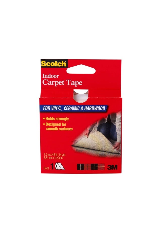 Scotch  Scotch Indoor Carpet Tape for Vinyl, Ceramic & Hardwood, 1.5 inches by 14 Yards, CT2010, 1 roll  - Image 1