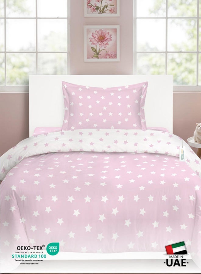 Cotton home طقم أغطية لحاف أطفال من القطن 3 قطع - 135x220 تصميم نجوم الباستيل 100% قطن فاخر - Image 5