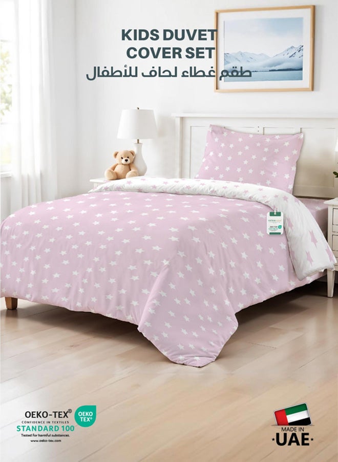 Cotton home طقم أغطية لحاف أطفال من القطن 3 قطع - 135x220 تصميم نجوم الباستيل 100% قطن فاخر - Image 1