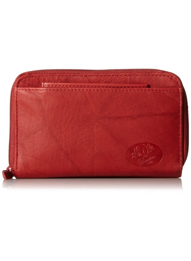 Buxton - Women'S Heiress Double Zip Organizer Red One Size - Image 1
