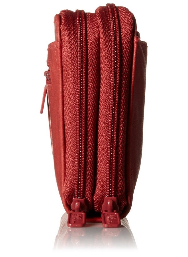 Buxton - Women'S Heiress Double Zip Organizer Red One Size - Image 1