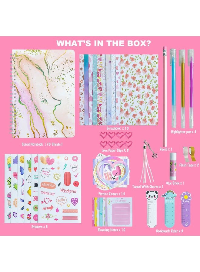 HoomTop Journal Kit For Girls Ages 8-12 Scrapbook Journaling Diy Kit For Teen And Girl-Kids Scrapbooking Journals Gifts - Image 5