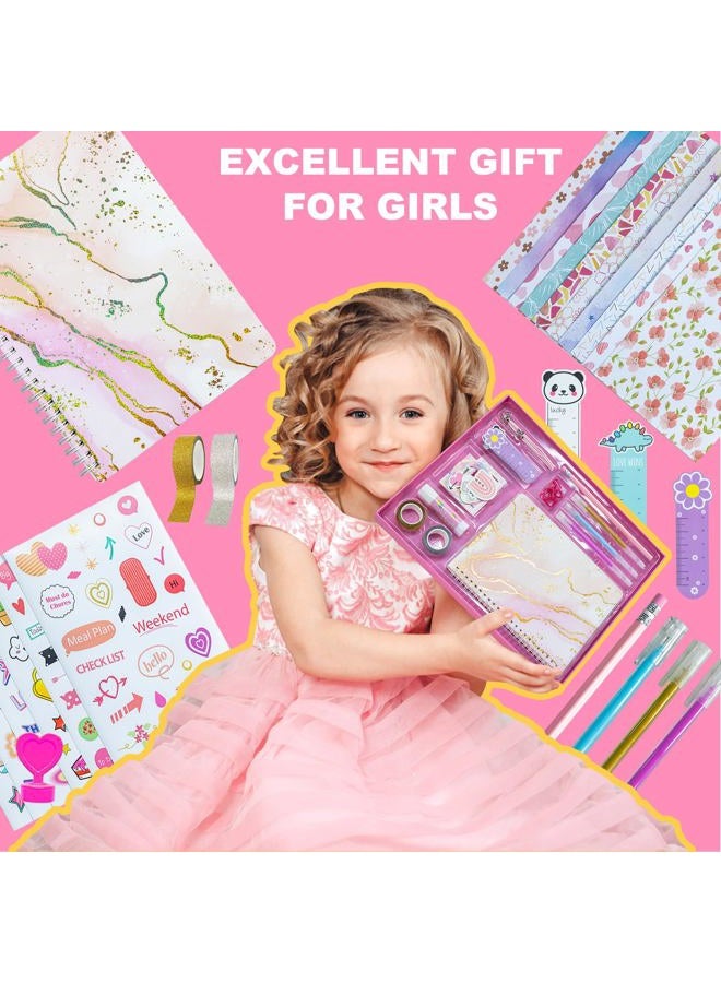 HoomTop Journal Kit For Girls Ages 8-12 Scrapbook Journaling Diy Kit For Teen And Girl-Kids Scrapbooking Journals Gifts - Image 2