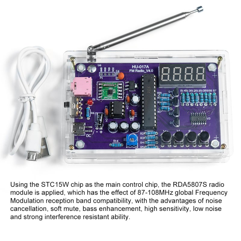 Radio Assembly Kit Frequency Modulation Circuit Board Microcontroller DIY Electronic Production Soldering Practice Bulk Parts - Image 5