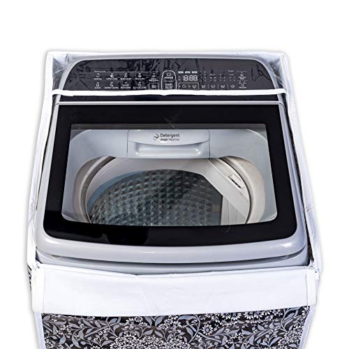 Classic® Top Load Washing Machine Cover Suitable for IFB Back Panel 8 Kg, 8.5 Kg, 9 Kg, 9.5 Kg, 10 Kg, 10.5 Kg, 11 Kg, 11.5 Kg, 12 Kg (63cmsX66cmsX99cms, Black Flower) - Image 5