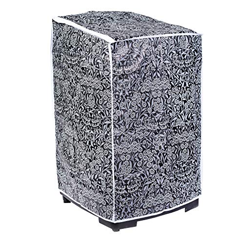 Classic® Top Load Washing Machine Cover Suitable for IFB Back Panel 8 Kg, 8.5 Kg, 9 Kg, 9.5 Kg, 10 Kg, 10.5 Kg, 11 Kg, 11.5 Kg, 12 Kg (63cmsX66cmsX99cms, Black Flower) - Image 4