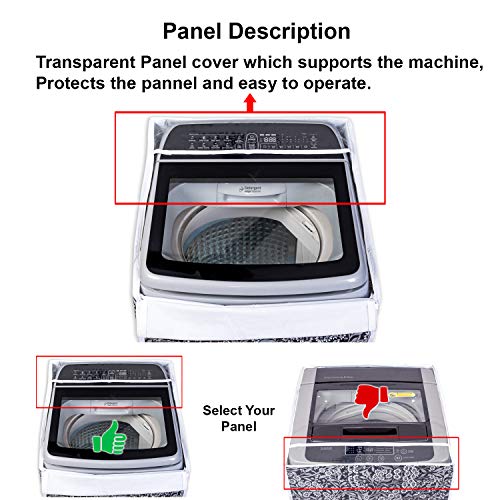 Classic® Top Load Washing Machine Cover Suitable for IFB Back Panel 8 Kg, 8.5 Kg, 9 Kg, 9.5 Kg, 10 Kg, 10.5 Kg, 11 Kg, 11.5 Kg, 12 Kg (63cmsX66cmsX99cms, Black Flower) - Image 2